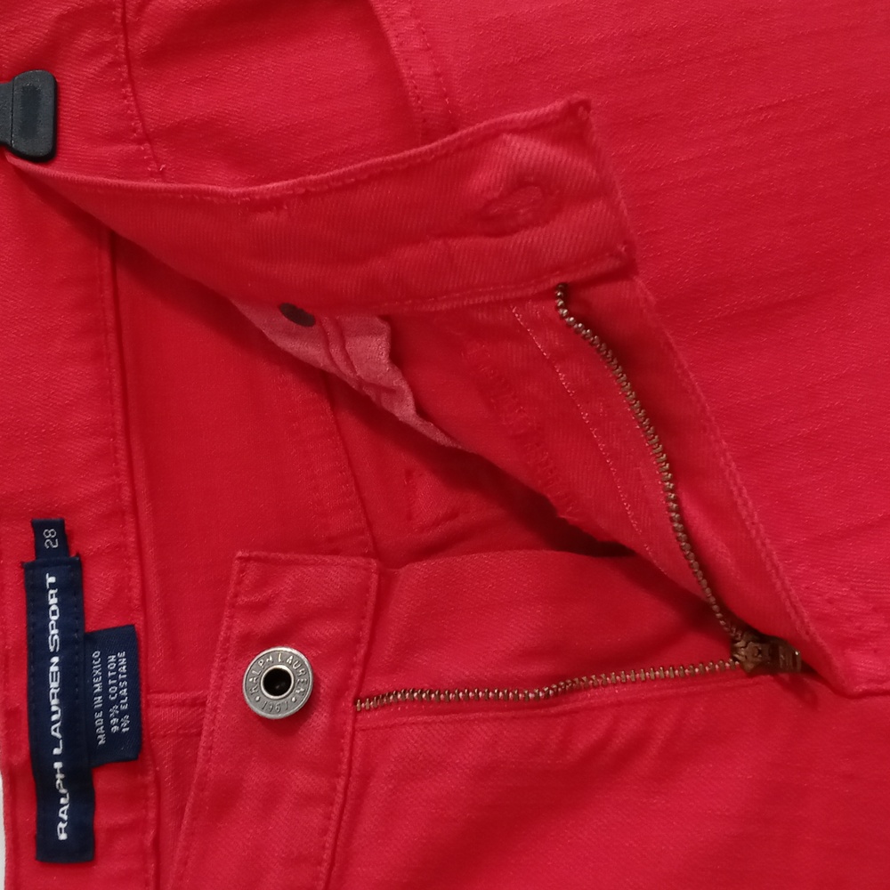 💋Ralph Lauren Sport💋 - Red Stretch Denim Short - Picture 6 of 13